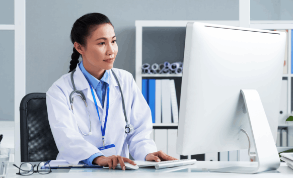 The doctor using professional Medical translation services over free tools for accuracy and quality in Florida.