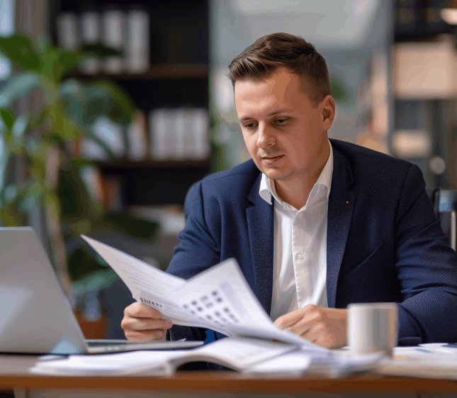 A certified translator points to a detailed quote and cost breakdown for official paperwork during Translation Services.