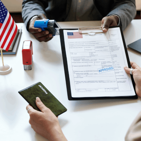 A translator certifies a Brazilian Portuguese birth certificate for USCIS using Portuguese Translation Services in Florida.
